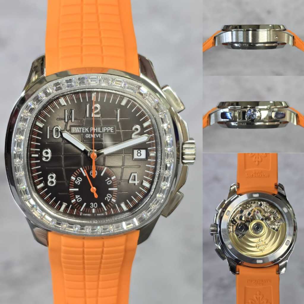 Jam Tangan Patek Philippe Aquanut 5968G Cut Diamond Swiss Automatic Clone 1:1