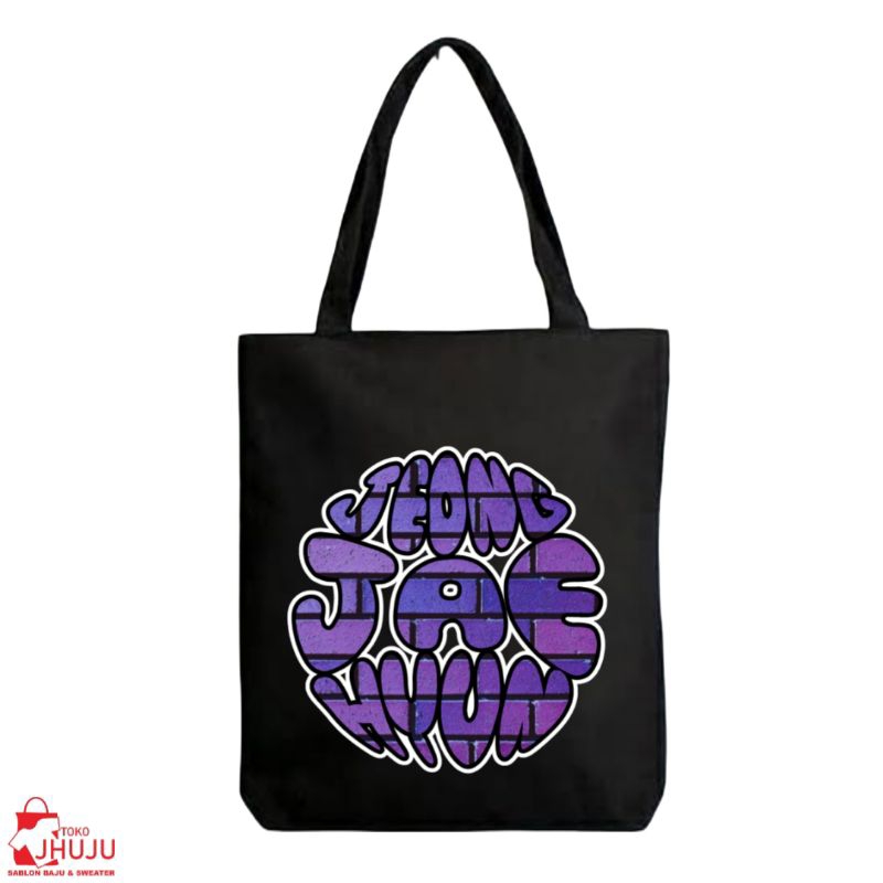 Tas Totebag Sablon Nct Jaehyun Purple Block Texture Bulat