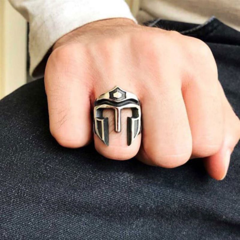Cincin Stainless Steel / Spartan Helmet Warrior Ring