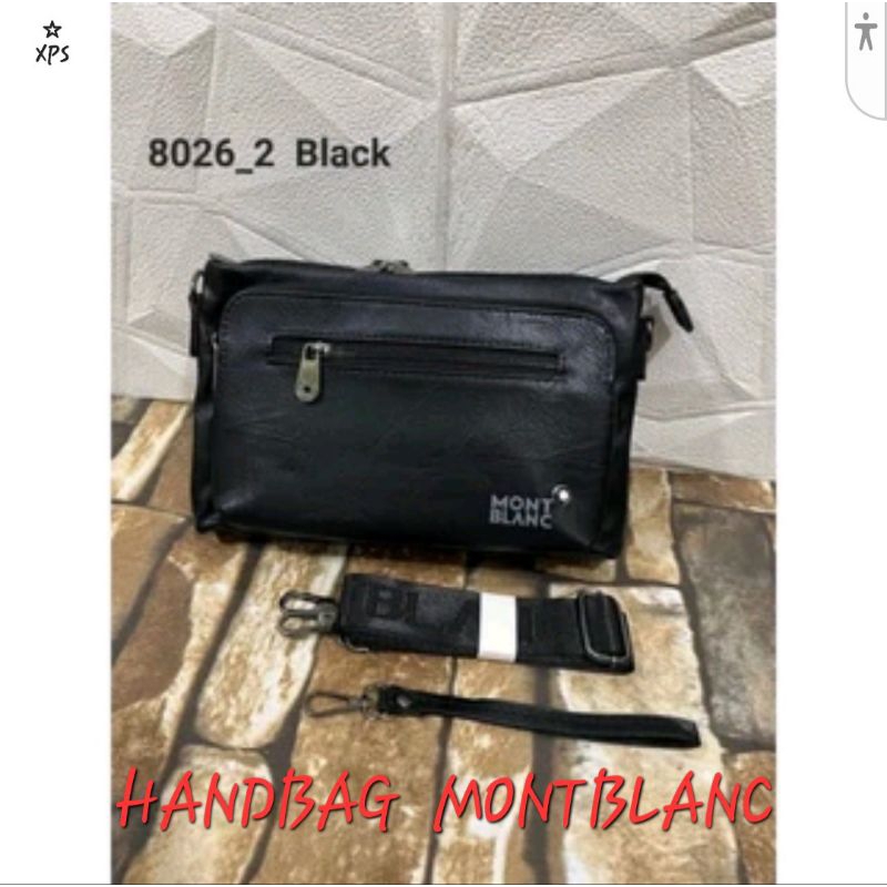 HandBag Pria MontBlanc 8026-3 PU Leather Premium Import Quality- TasTangan Selempang Pria Terbaru