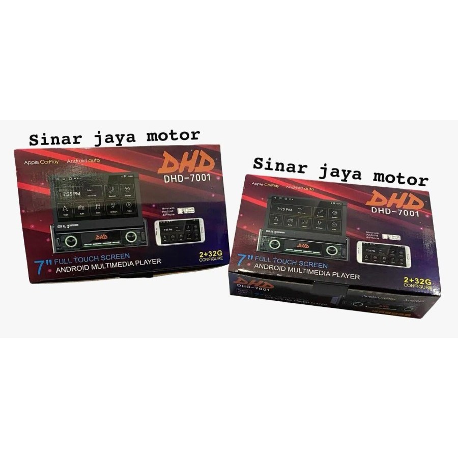 Headunit Android DHD Bodi Single Din Indash Layar Lipat 7 Inch 2+32GB