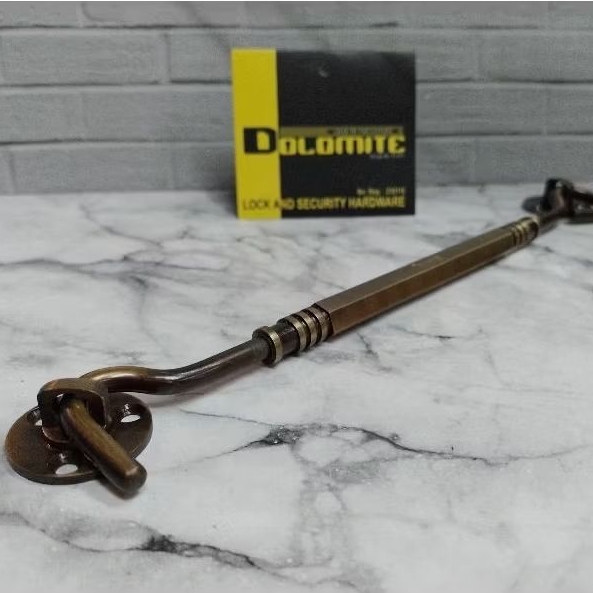 hak angin jendela kayu 10 inch antik brass/cantolan jendela/penahan bukaan jendela/ramskar kunci jen