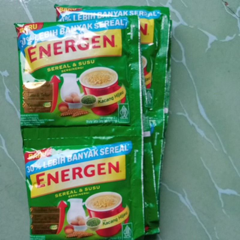 

Energen sereal susu rasa kacang hijau32 gr 1 renceng isi 10 sachet