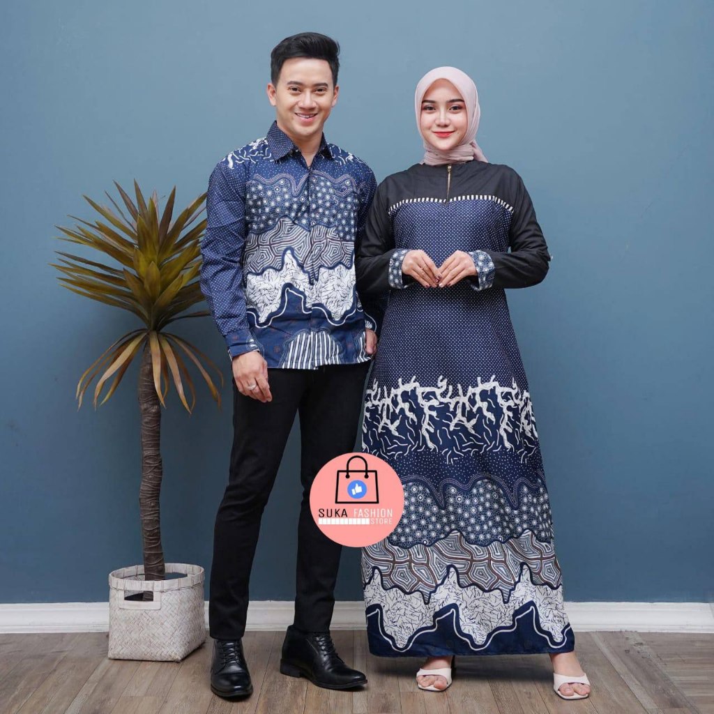 Gamis batik couple gamis batik katun halus gamis batik kombinasi batik sarimbit batik wanita