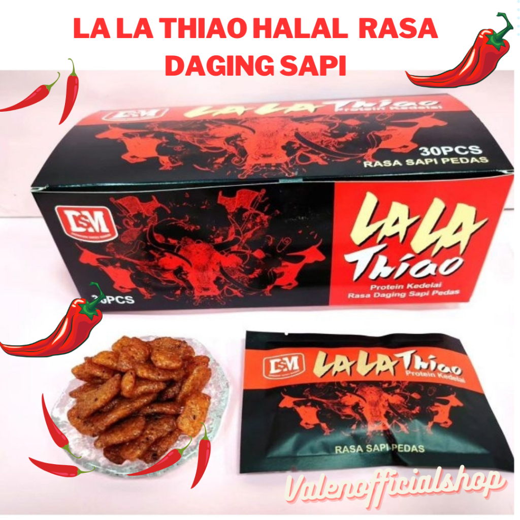 

[VLN] La la Thiao Halal Rasa Sapi /La laThiao Pedas Mantul / Lala Thiao 1 Box Isi 30 pcs