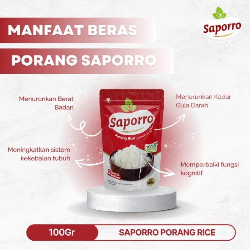 

BERAS PORANG SAPORRO 1KG MUTU ISO9001 ISNTAN SEDUH