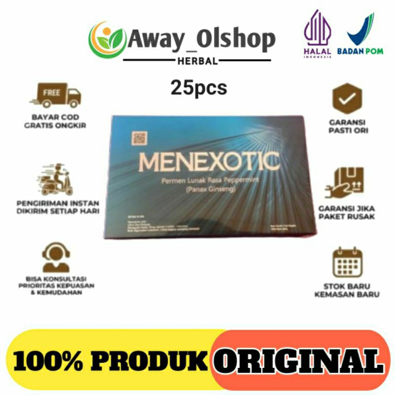 TERLARIS PERMEN MENEXOTIC KESEHATAN MENS EXOTIC ORIGINAL ISI 25 PCS ASLI CANDY