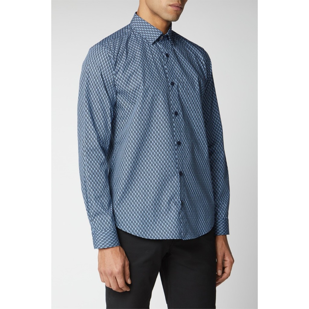 Ben Sherman Navy Geo Paisley Print Shirt Original