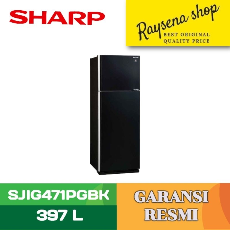 SHARP KULKAS 2 PINTU BESAR BIG 2 DOOR REFRIGERATOR SJIG471PGBK