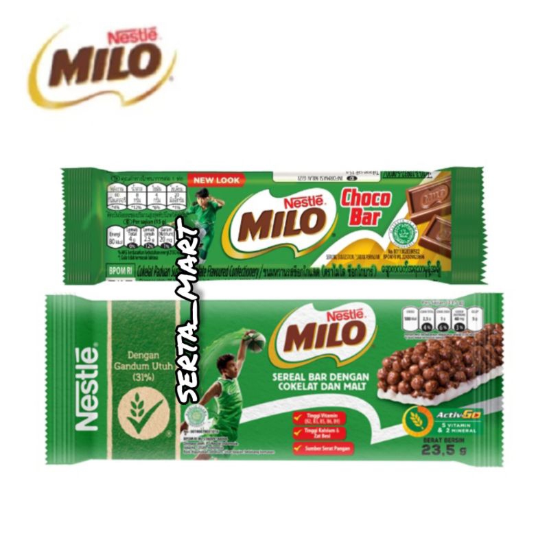 

Milo Sereal Bar 23.5gr / Milo Choco Bar 15gr - Nestle Milo Cokelat Cwreal Bar