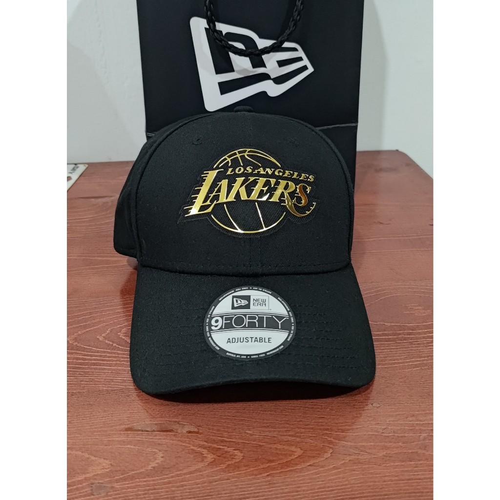 New Era cap/topi original 9Forty Los Angeles LA Lakers Foil Logo Black Gold Cap 100% original resmi