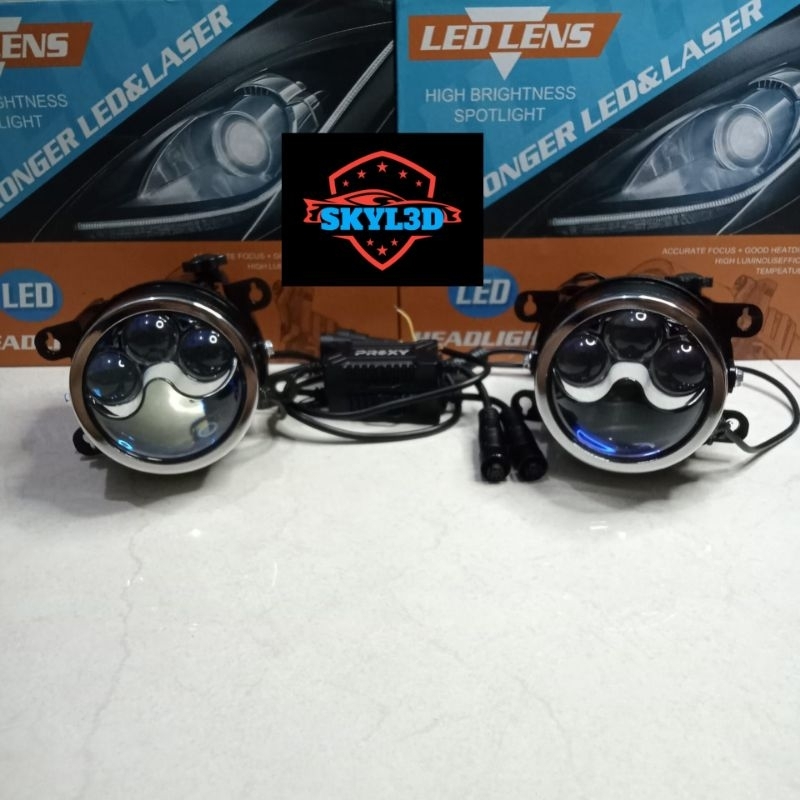 FOGLAMP BILED 3LASER 3 WARNA X3 DEVIL RGB ANDROID 3 LENSA 3 INCH COCOK DI RUSH INNOVA REBORN PAJERO 