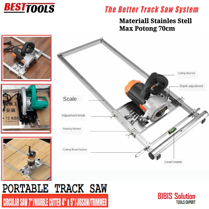 BESTTOOLS Tracksaw Track Saw Circular Saw Trimmer Jig Portable Dudukan Mesin Gergaji Serkel