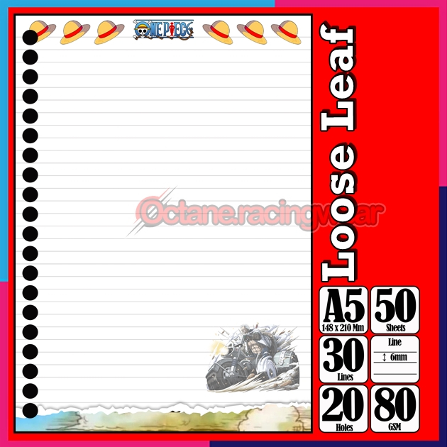 

Loose Leef Leaf A5 Isi 50 Lembar Binder Karakter Admiral Asap Akainu Anime One PieceTerbaru Polos refil Refill Vol-8