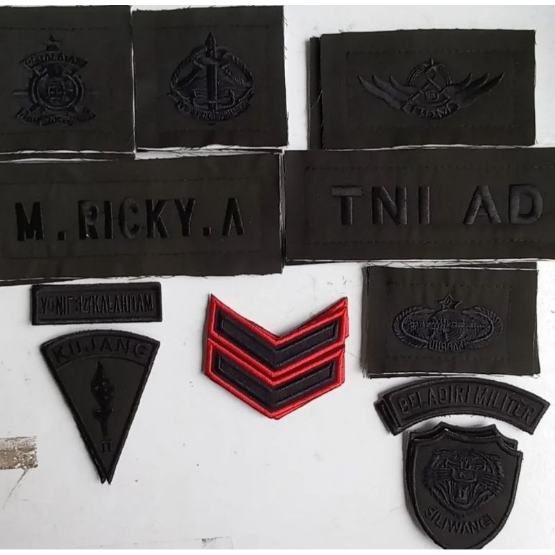 Atribut bordir  PDL TNI