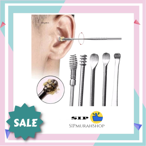 Pembersih Telinga Korek Kuping Alat Pembersih Telinga 5 Pcs