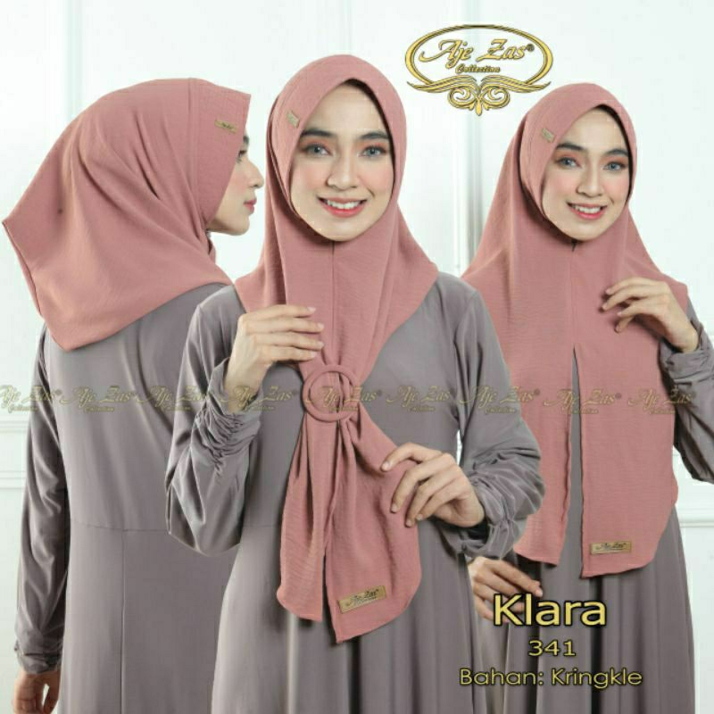 Klara Hoodie Hudy Gesper Hijab Instan Crinkle by Ajezas
