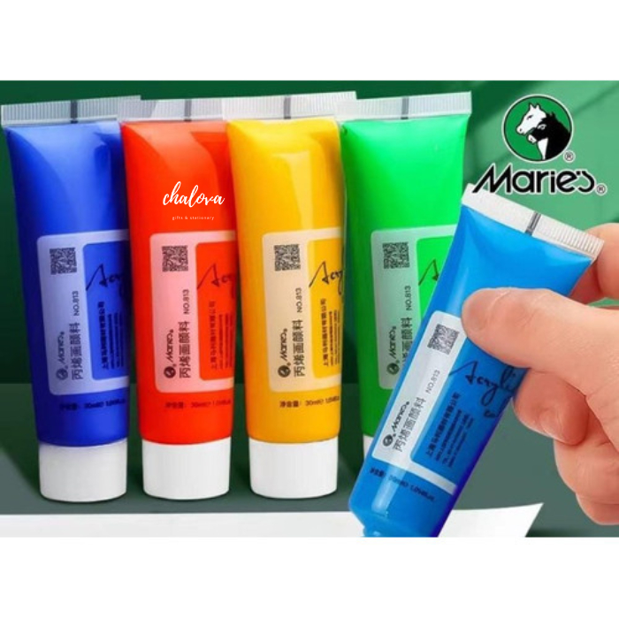

[PCS] CAT AKRILIK MARIES 30 ML / CAT LUKIS CANVAS / ACYRLIC COLOR PAINT MARIES