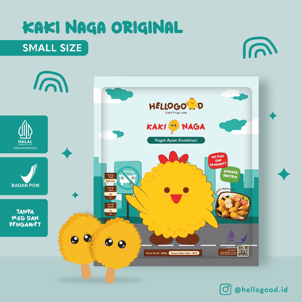 

HELLOGOOD Kaki Naga Original - SMALL - Frozen Food No MSG, izin Edar BPOM