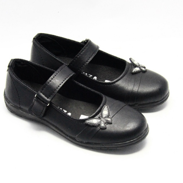 Sepatu sekolah Sepatu anak  Sekolah FULL BLACK Sepatu pantofel anak perempuan