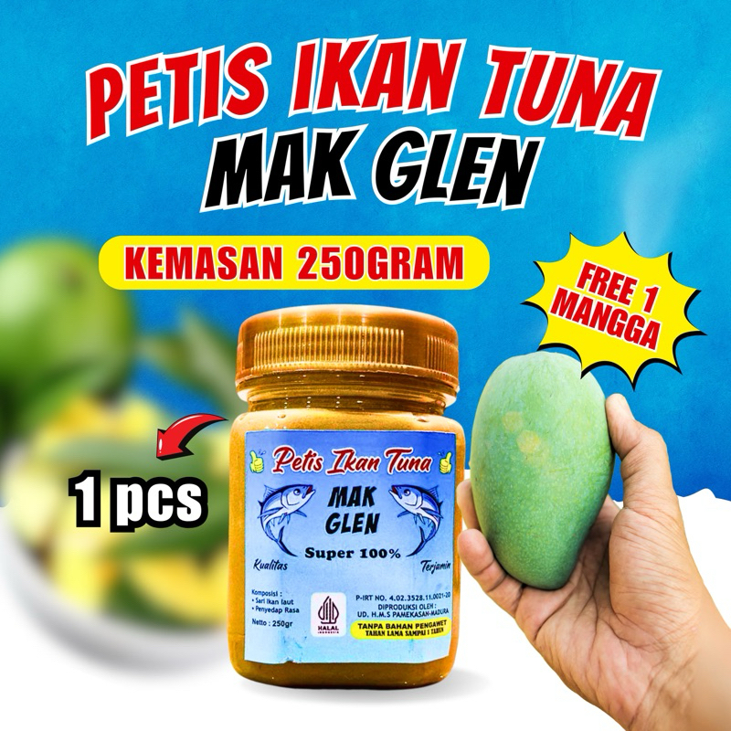 

spesial9.9 petis ikan tuna makglen 250gr ada 1mangga
