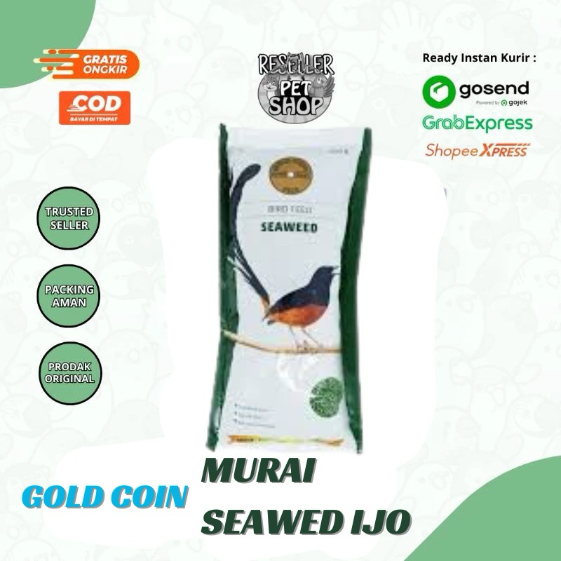 GOLDCOIN PAKAN BURUNG GOLD COIN  BIRD FEED SEAWEED  450GRAM GOLD COIN MURAI IJO VOER GOLD COIN VOR G