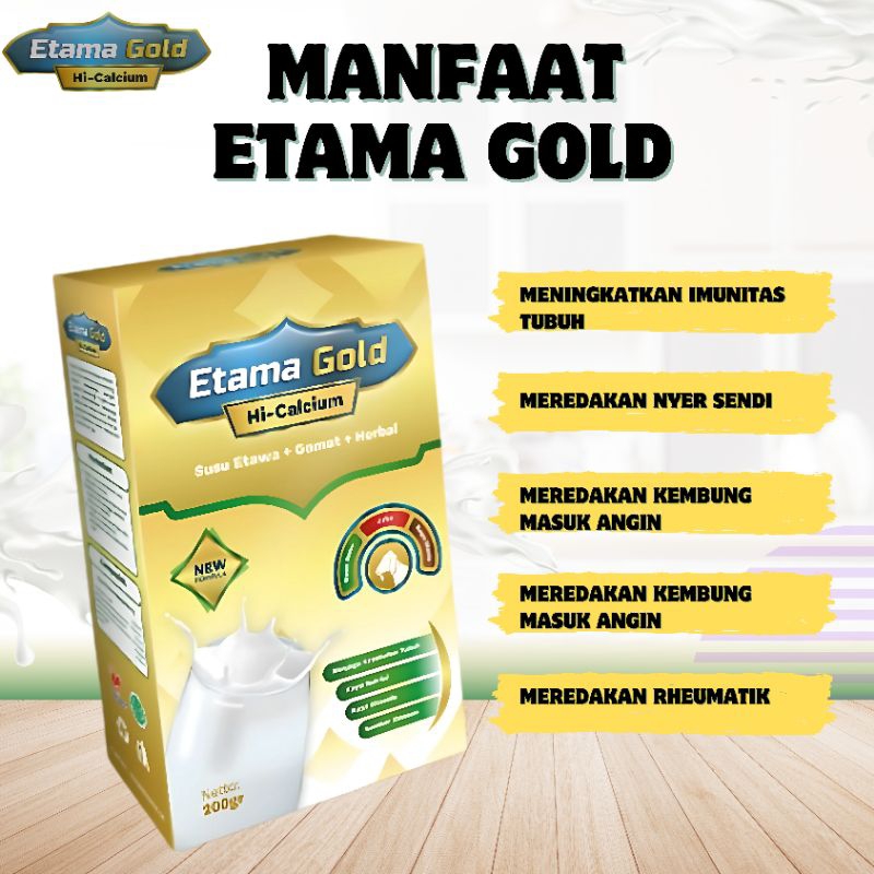 

Etama Gold Susu Etawa Plus Gamat Rekomendasi Ilmiah Atasi Nyeri Sendi & Tulang