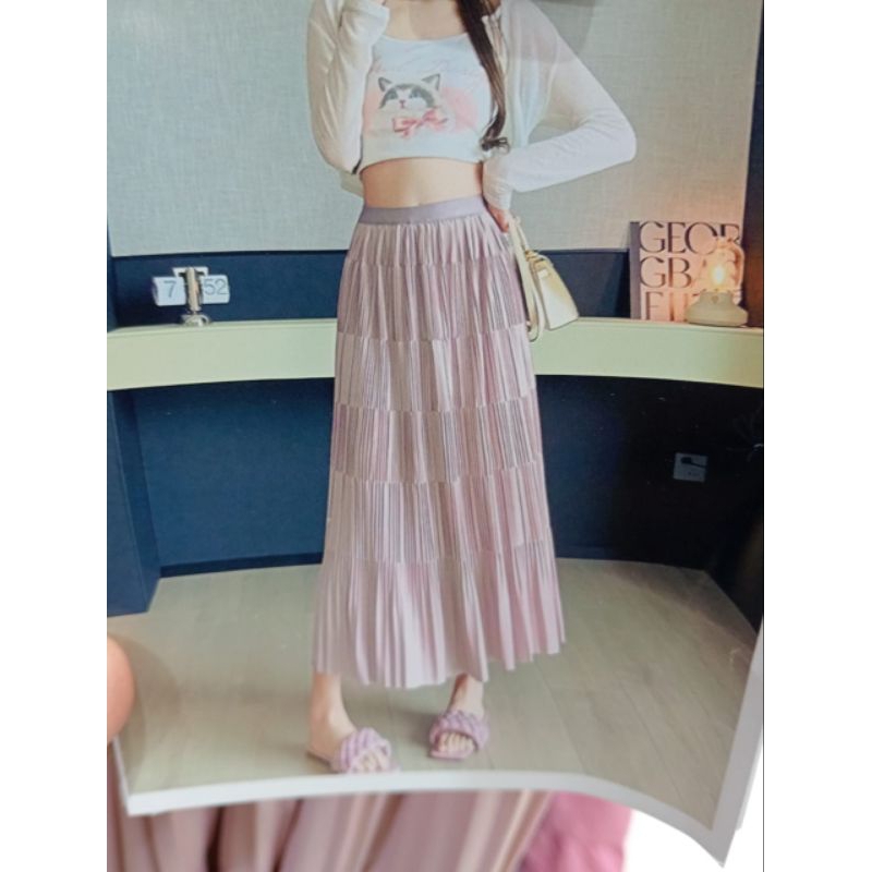 Rok Panjang Tunik Ungu Muda