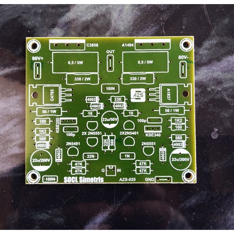 PCB Power Amplifier SOCL Simetris Hijau