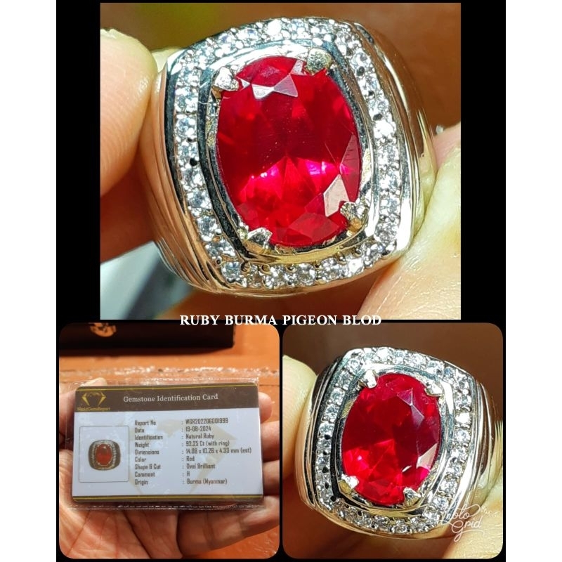 NATURAL RUBY DELIMA BURMA ( PIGEON BLOD HQ )