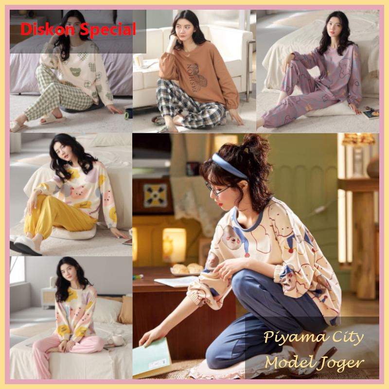 ( READY STOK ) PIYAMACITY PC429 [P01/PX01] Set Piyama Wanita Import Premium kualitas Baju Tidur Wani