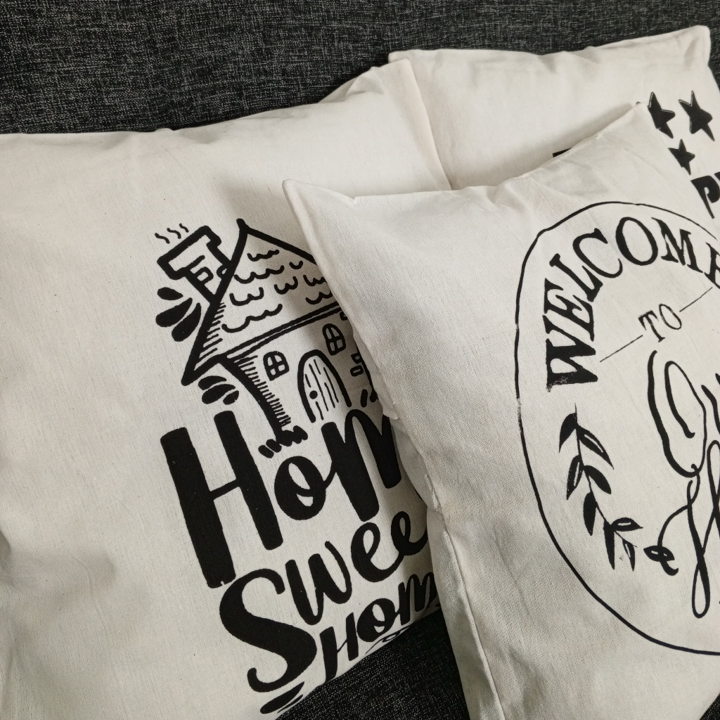 Sarung Bantal Sofa Ukuran 40x40 Motif Cactus Murah Kain Blacu Berkwalitas Estetik