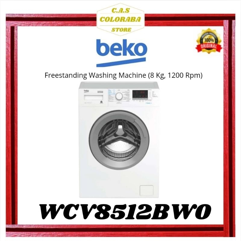 MESIN CUCI BEKO WCV8512BW0 MESIN CUCI FRONT LOADING 8 KG WCV8512 WCV85