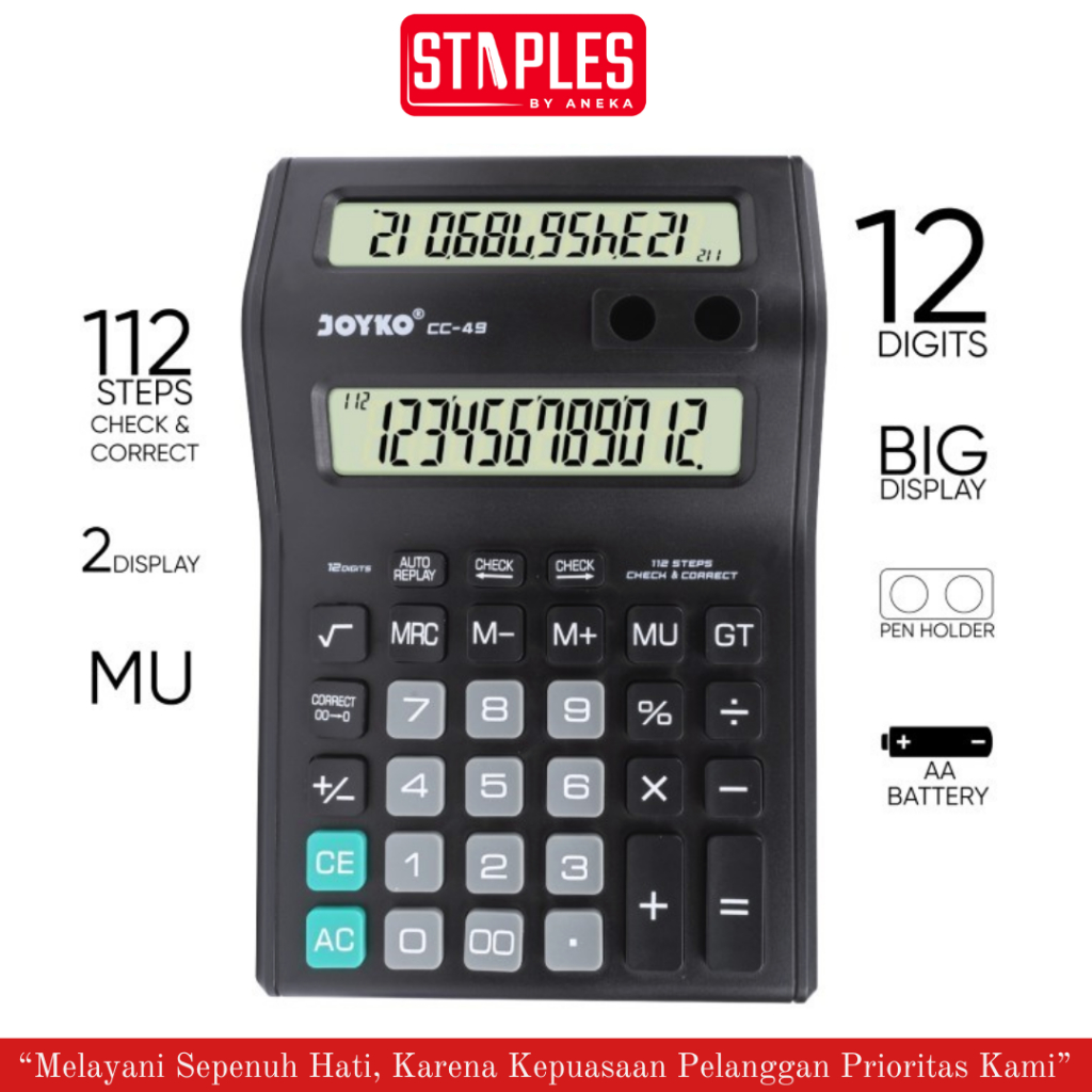 

Kalkulator Joyko CC-49 12 Digit / Kalkulator 2 Layar / Calculator