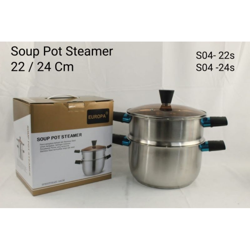 Europa soup pot steamer stainless steel tahan karat