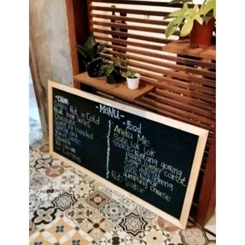 

T60xL120 Papan Menu Cafe Resto | Papan Tulis Kapur | BlackBoard