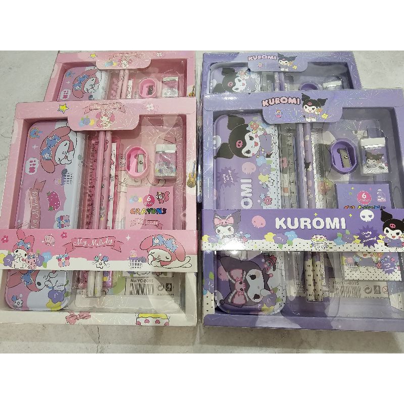 

Set Alat Tulis 7 in 1 Sanrio / Tempat Pensil kuromi / Alat tulis Sanrio / Alat Tulis Kuromi / Set Alat Tulis / Kotak Pensil My Melody