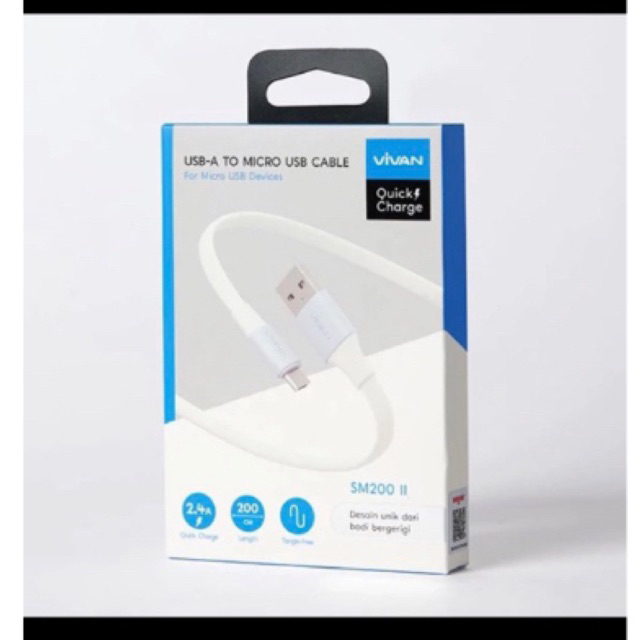 Kabel Vivan SM200 Micro / SL200 Lightning Original Vivan 2M 2.4A