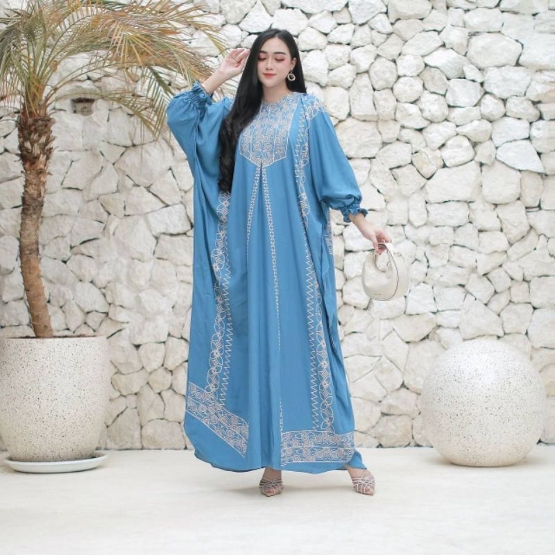 Gamis Kaftan renda sultan kain rayon premium motif terbaru/gamis lebaran/kondangan