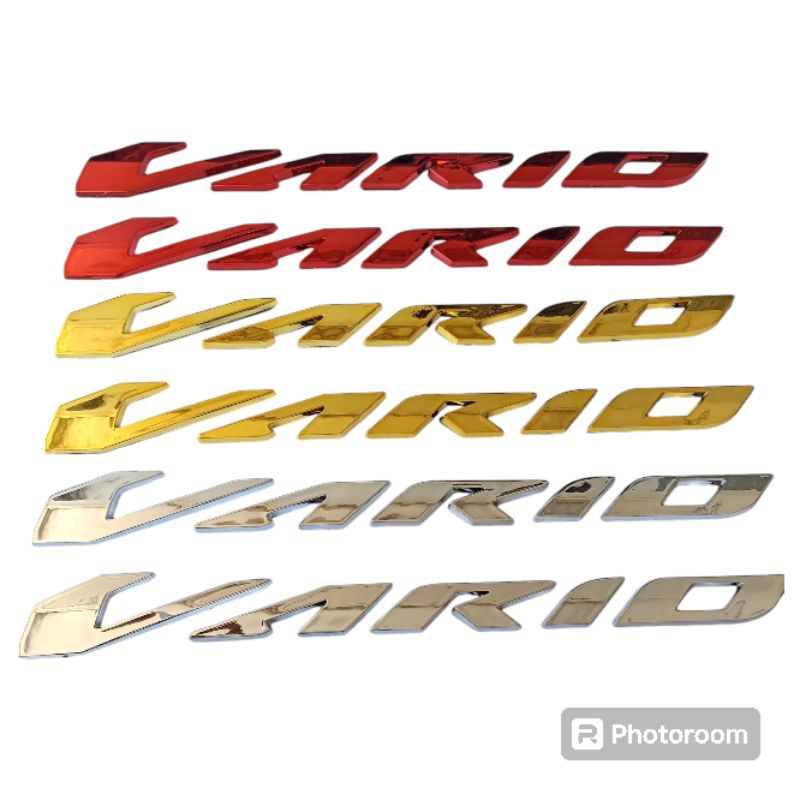 EMBLEM VARIO 150 NEW SET KANAN KIRI SEPASANG WARNA SILVER GOLD MERAH / LOGO TIMBUL VARIO 150 NEW SIL