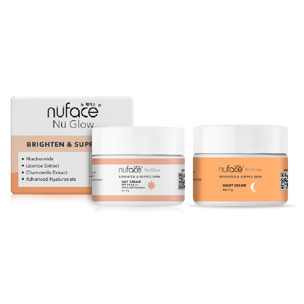NUFACE Nu Glow Brighten & Supple Skin Day / Night Cream - Pelembab Wajah
