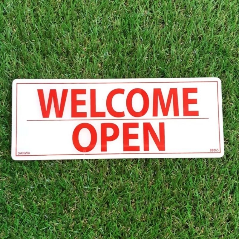 

SIGN BOARD ACRYLIC WELCOME OPEN AKRILIK PERINGATAN SIGN LABEL