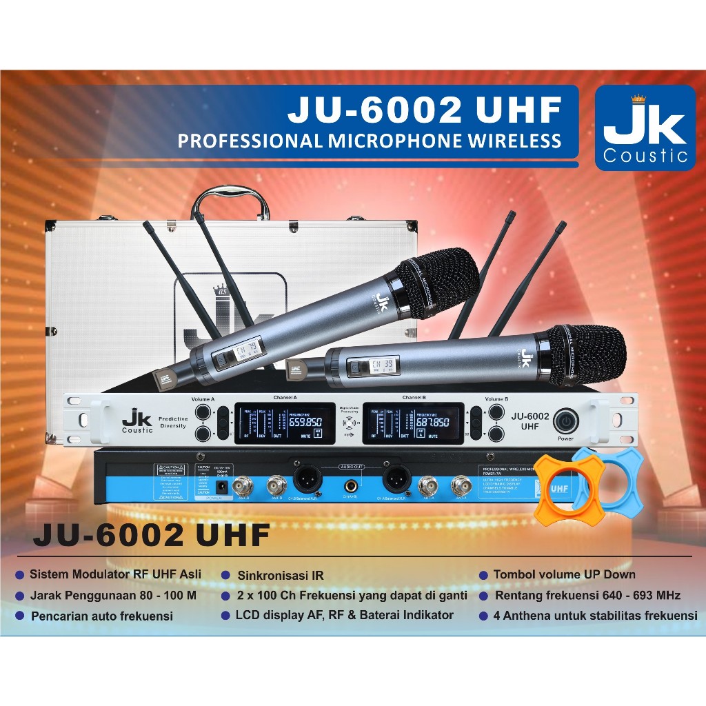 Microphone Wireless Jk Coustic JU 6002 HH