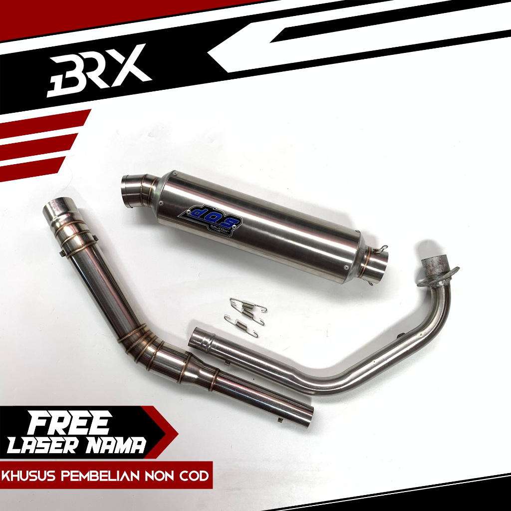 Knalpot racing dos Muffler 30 cm inlet 50 mm bulat cincin satria fu injeksi vixion nvl nva mx king n