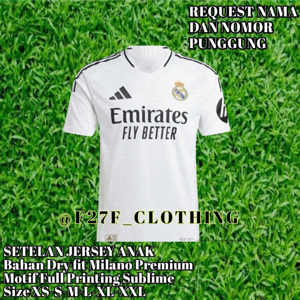 Stelan Jersey Anak Real Madrid Musim Terbaru Mbapee / Baju bola anak real madrid / stelan baju bola 
