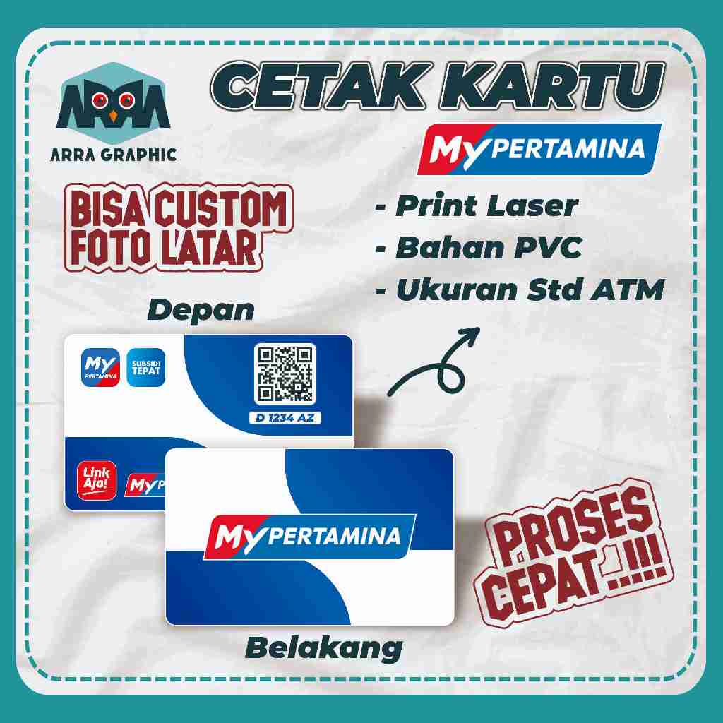 

Cetak Kartu MyPertamina / ID CARD Bensin / Cetak Kartu Mypertamina / Kartu Bahan Pvc
