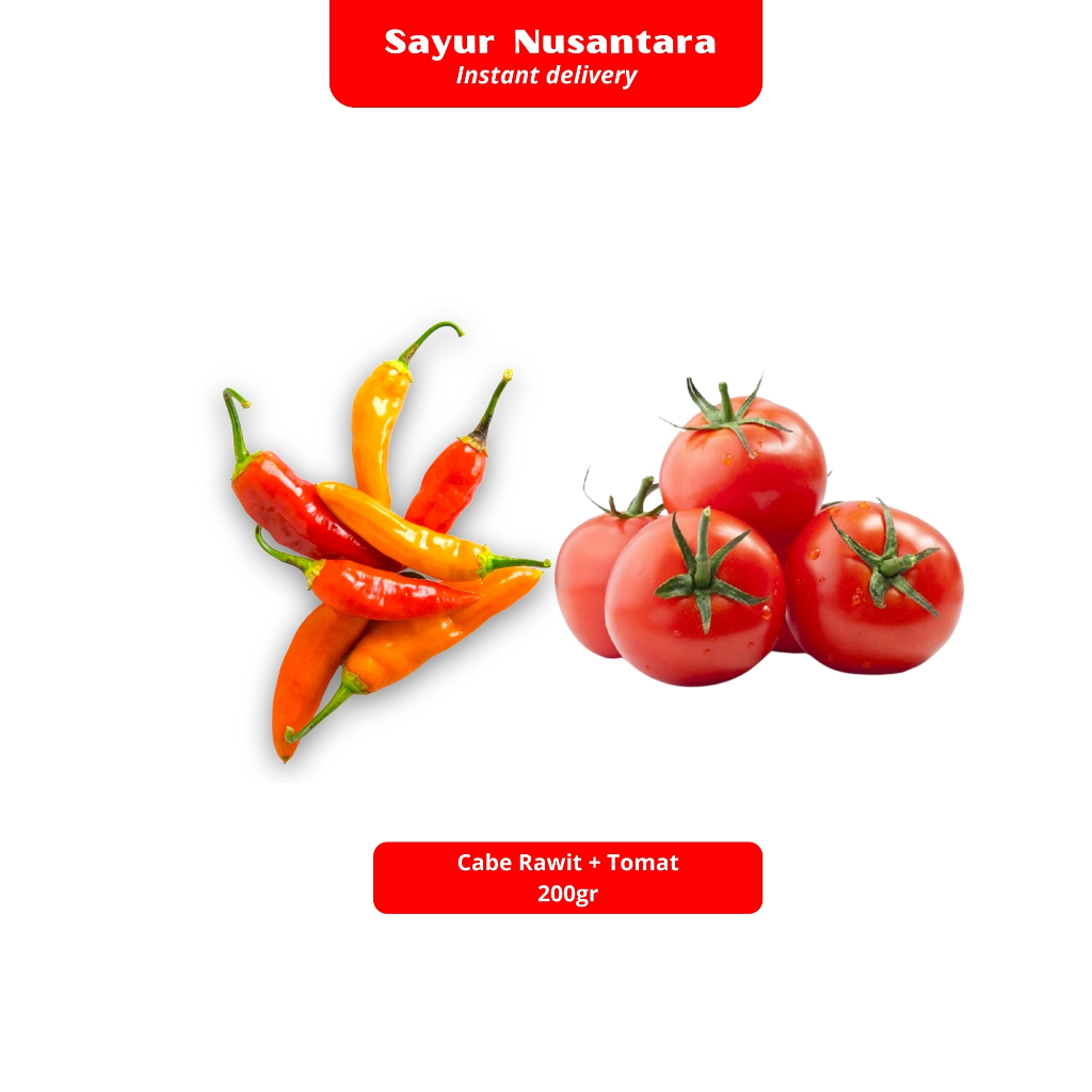 

Cabe Rawit + Tomat 200gr - Sayur Nusantar