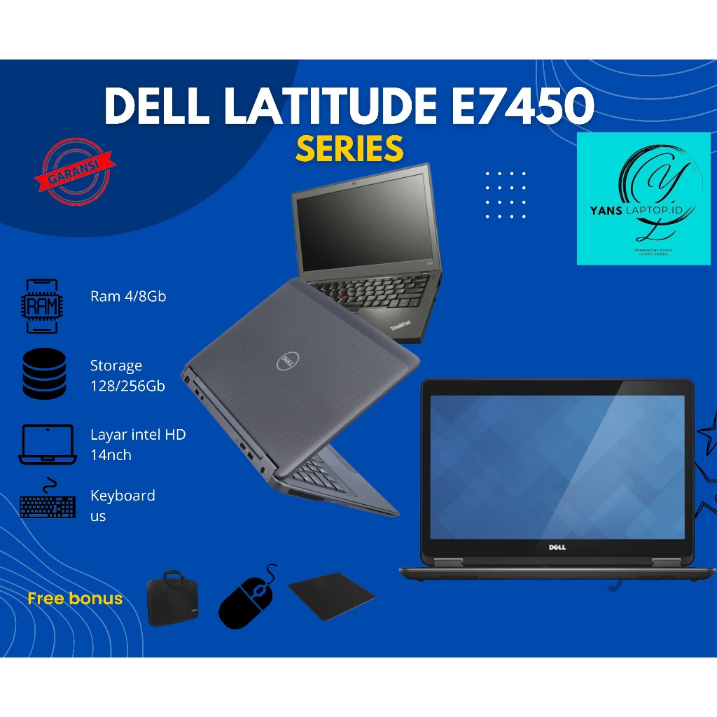 DELL LATITUDE E7450 INTEL CORE i5 Gen 5 / i7 Gen 5 SECOND BERGARANSI