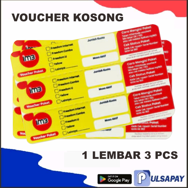 Voucher Kosong Indosat - Voucher Blank Indosat
