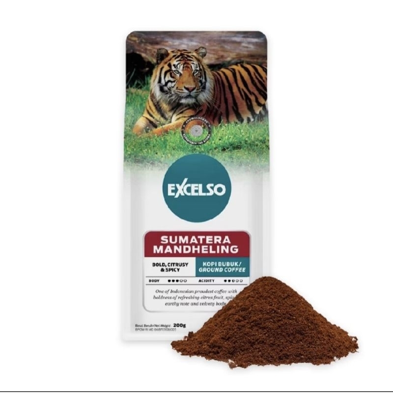 

Excelso Sumatera Mandheling kopi bubuk / biji 200gr Expired mei 2026